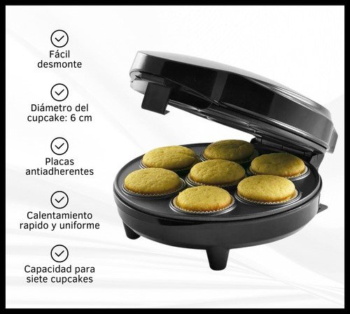 Máquina de Cupcakes/Muffins Antiadherente hasta 7 unidades