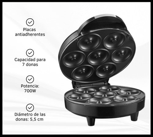 Máquina De Mini Donas Eléctrica Antiadherente 700w