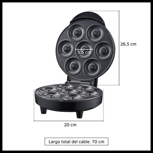 Máquina De Mini Donas Eléctrica Antiadherente 700w