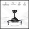 Ventilador de techo retráctil con luz cálida y fría
