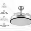 Ventilador de techo retráctil con luz cálida y fría
