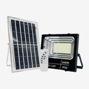 Reflector led  200w con panel solar. Control remoto. Ip66 exterior