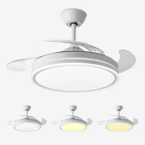 Ventilador de techo retráctil con luz cálida y fría