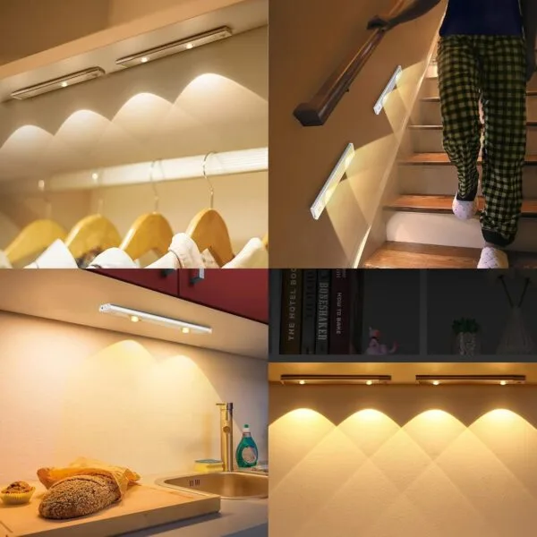 Barra  luz led con sensor de movimiento. Recargable por usb