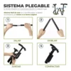 Bastón plegable y regulable con linterna