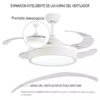 Ventilador de techo retráctil con luz cálida y fría