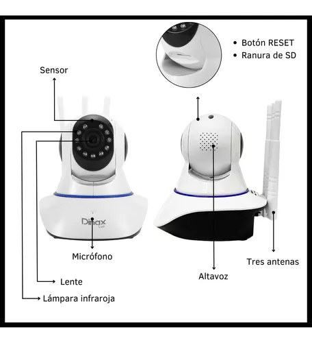 Cámara de seguridad Smart Ip visión nocturna wifi 3 antenas