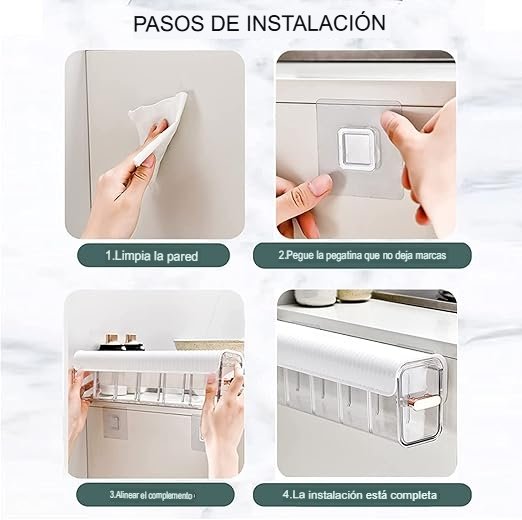 Organizador deslizable autoadhesivo con divisiones