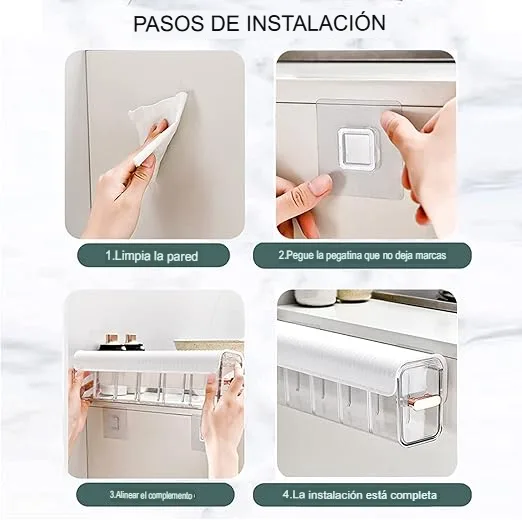 Organizador deslizable autoadhesivo con divisiones