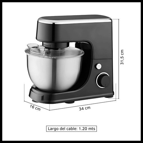 Batidora planetaria de pie 6 velocidades. Bowl metálico 800 w
