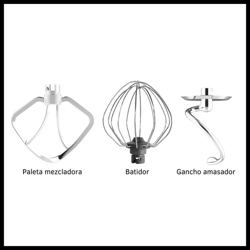 Batidora planetaria de pie 6 velocidades. Bowl metálico 800 w